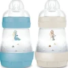 2 biberons Easy Start anti-colique 160ml Océan+Sable Tétine débit 1