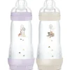 2 biberons Easy Start anti-colique 320ml Lilas+Sable Tétine débit 3