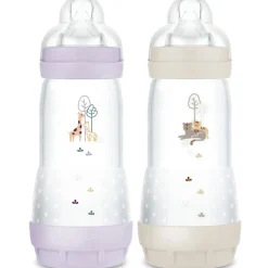 2 biberons Easy Start anti-colique 320ml Lilas+Sable Tétine débit 3