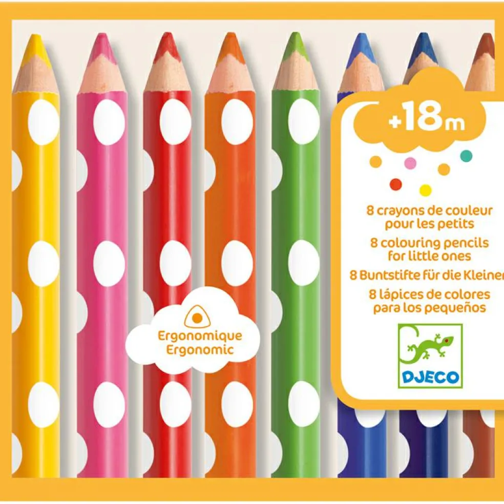 8 crayons de couleur pour les petits