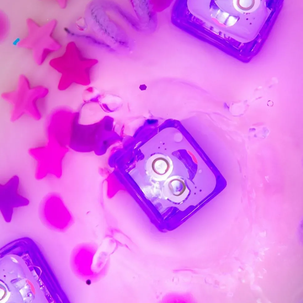 4 cubes lumineux Lila violet