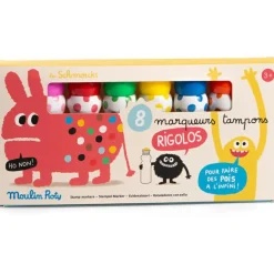 8 marqueurs tampons pois Les schmouks