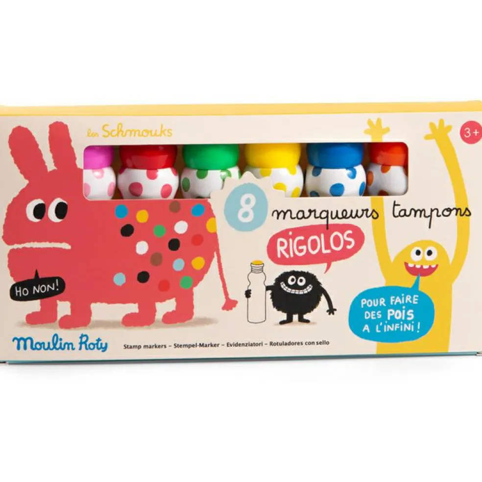 8 marqueurs tampons pois Les schmouks