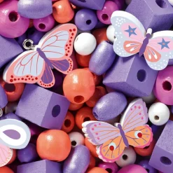 450 perles en bois Papillons