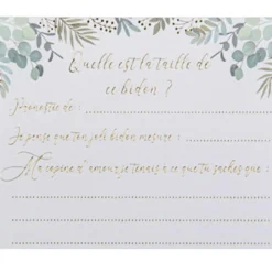 Activité pour baby shower Deviner la taille du bidon Oh Baby