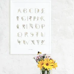Affiche ABC floral (30 x 40 cm)