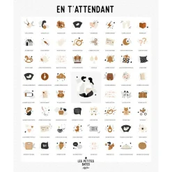 Affiche En t’attendant Originale claire Maman - Papa (40 x 50 cm)