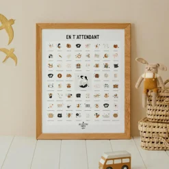 Affiche En t’attendant Originale claire Maman - Papa (40 x 50 cm)