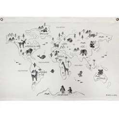 Affiche en tissu Carte du monde