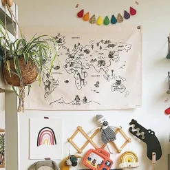 Affiche en tissu Carte du monde