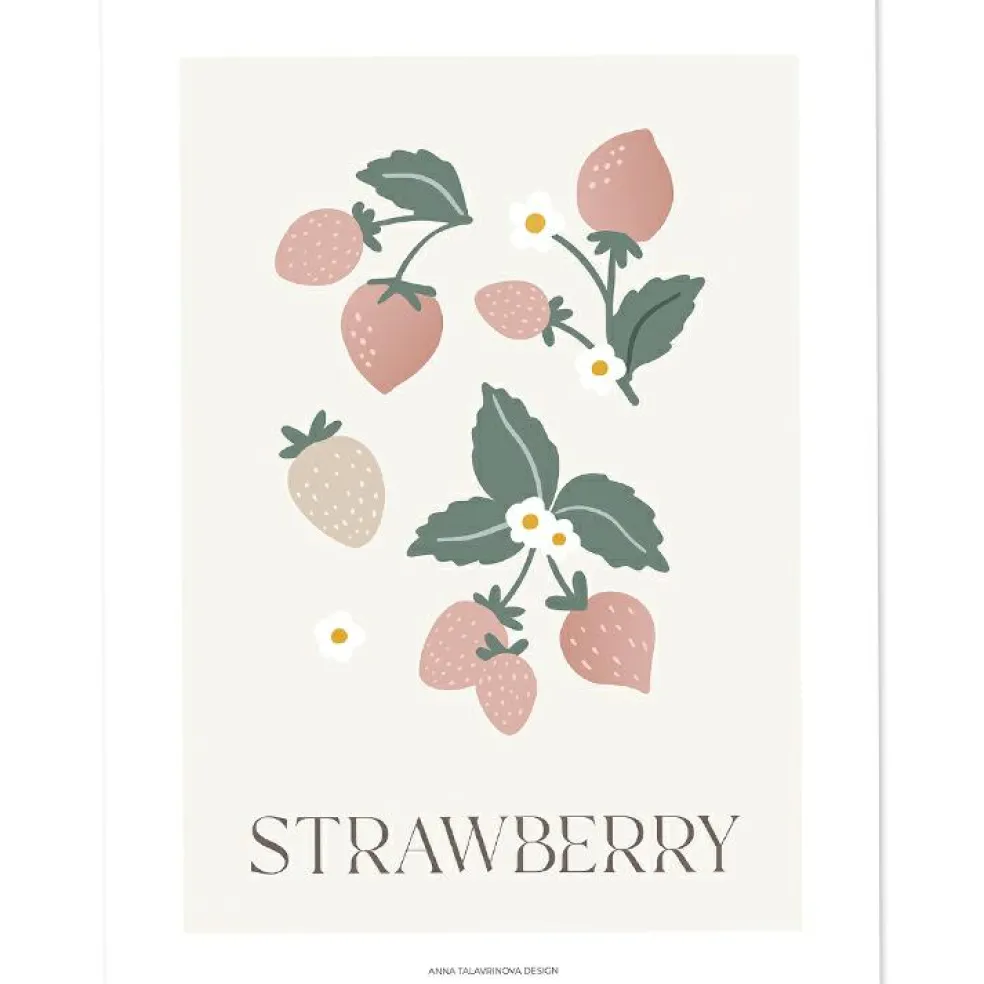 Affiche fraise Strawberry (30 x 40 cm)