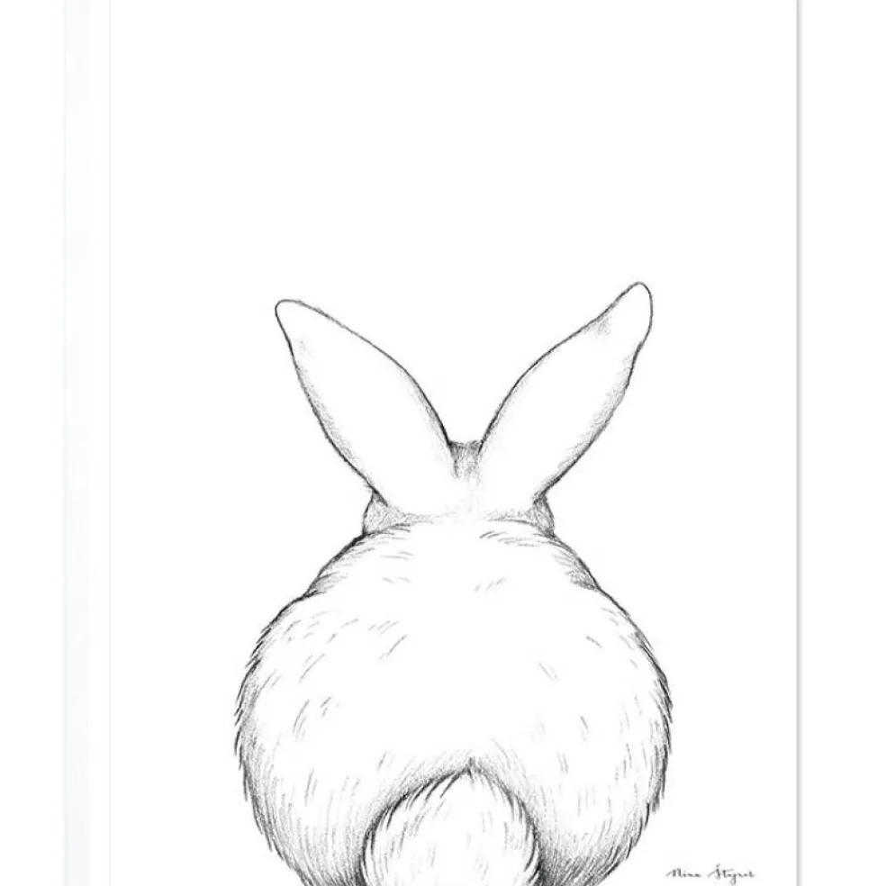 Affiche lapin de dos (30 x 40 cm)