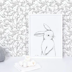 Affiche lapin de face (30 x 40 cm)