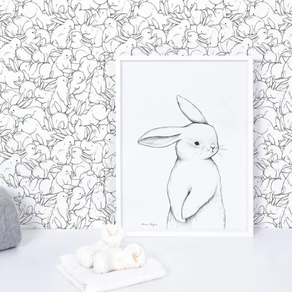 Affiche lapin de face (30 x 40 cm)