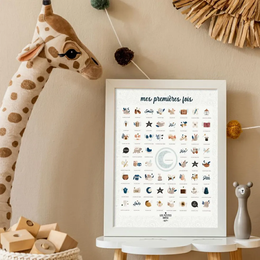 Affiche Mes Premières Fois Souris Cobalt maman et papa (40 x 50 cm)