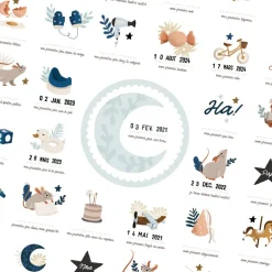 Affiche Mes Premières Fois Souris Cobalt maman et papa (40 x 50 cm)