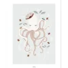 Affiche pieuvre Lady octopus (30 x 40 cm)