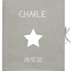Album photo bébé gris béton (personnalisable)