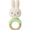 Anneau de dentition en bois et coton bio Miffy Pistache