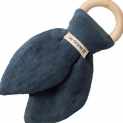 Anneau de dentition en bois Bleu pétrole