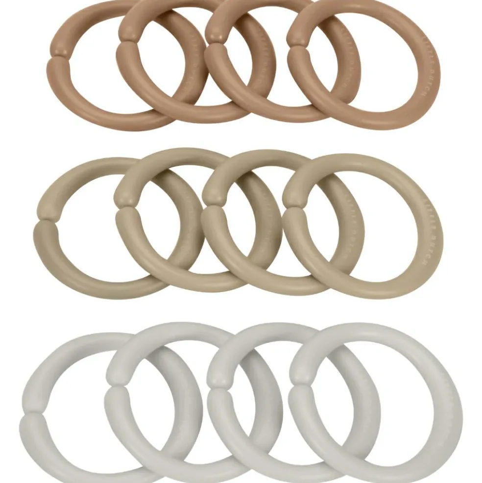 Anneaux d'attache jouet Little Loops beige (12 pièces)