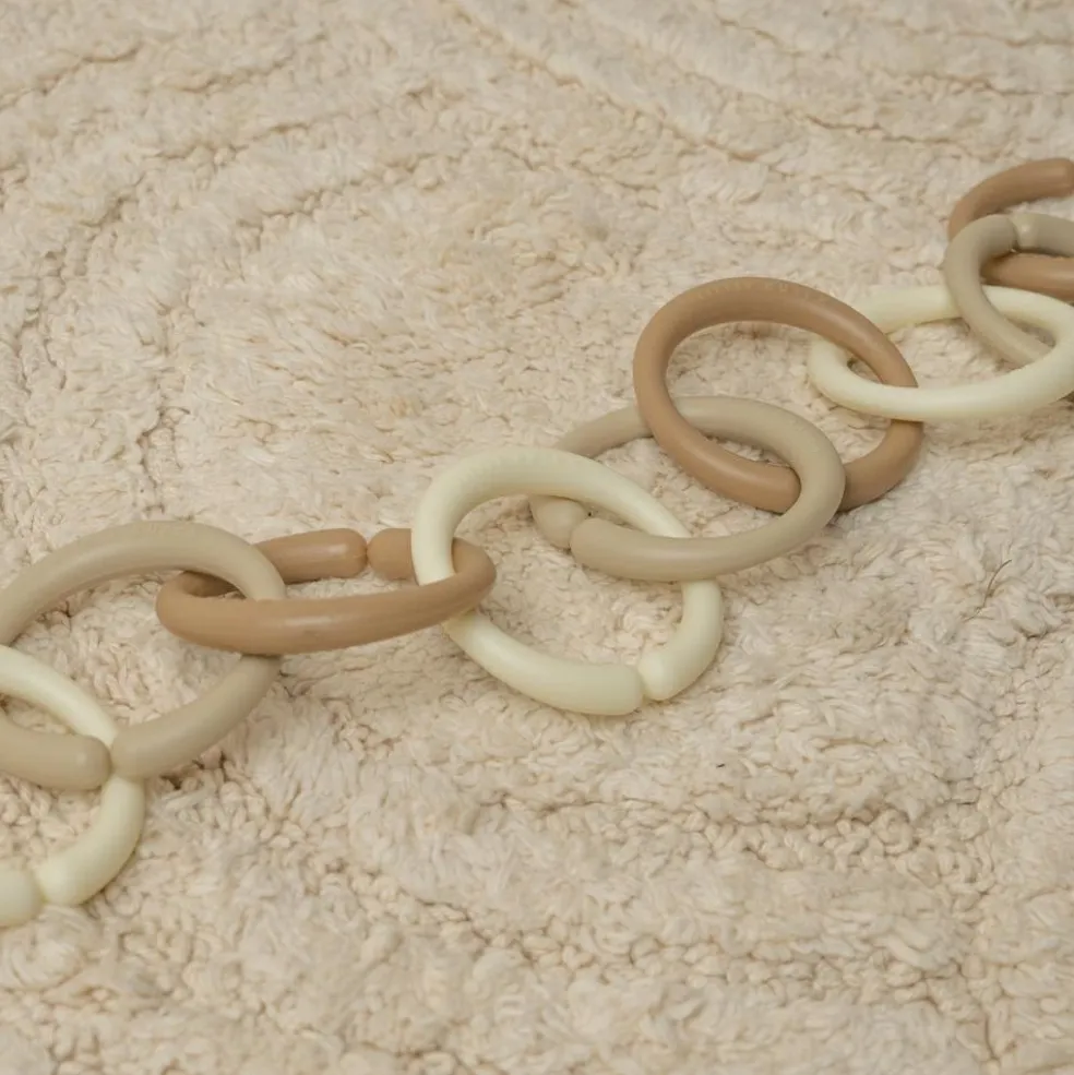 Anneaux d'attache jouet Little Loops beige (12 pièces)