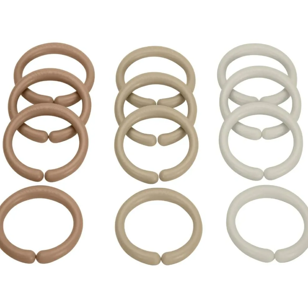 Anneaux d'attache jouet Little Loops beige (12 pièces)