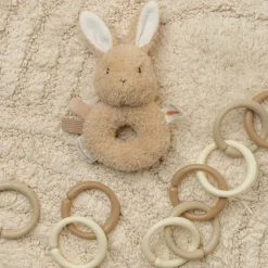 Anneaux d'attache jouet Little Loops beige (12 pièces)