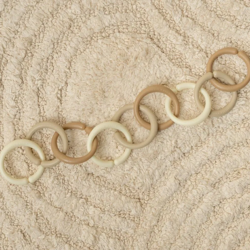 Anneaux d'attache jouet Little Loops beige (12 pièces)