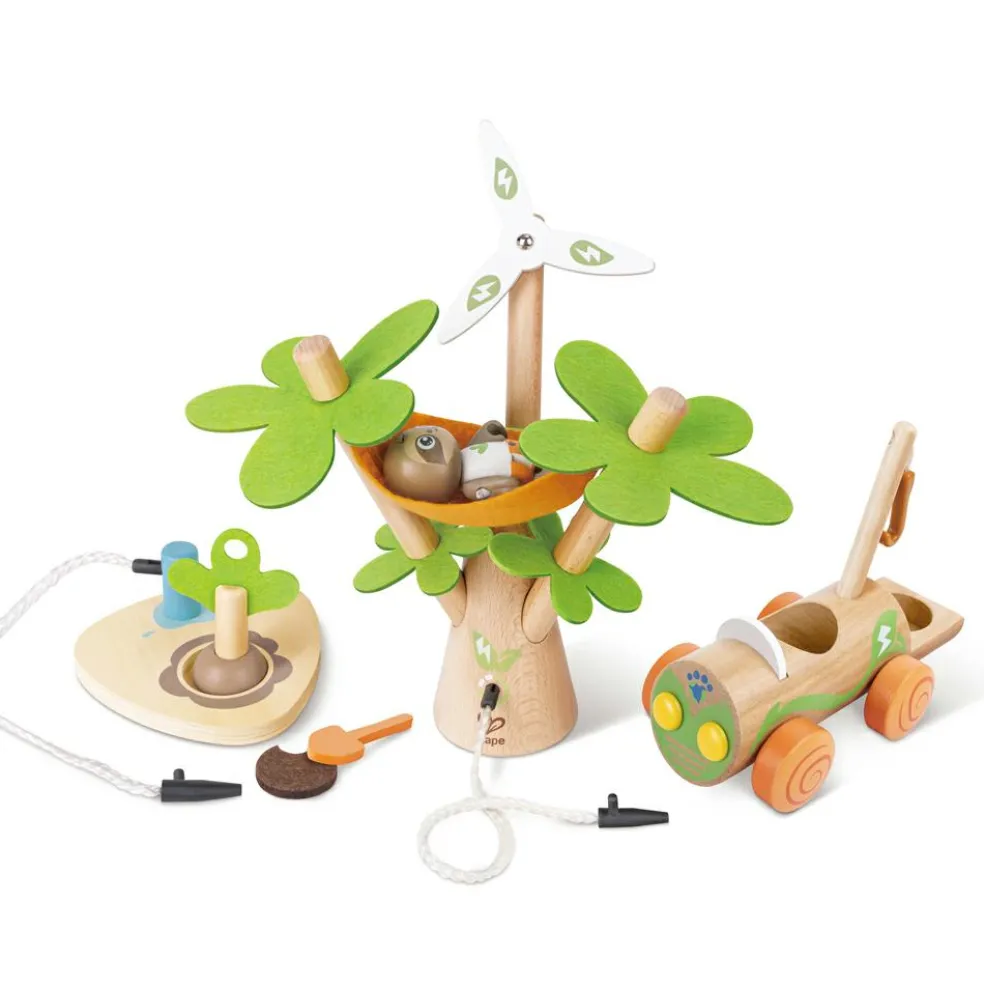 Arbre éolienne et voiture électrique