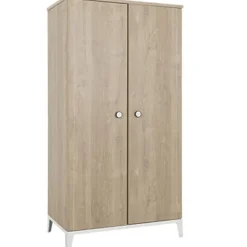 Armoire 2 portes en chêne blond Marcel
