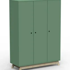 Armoire 3 portes Madavin avec pieds en bouleau (coloris au choix)