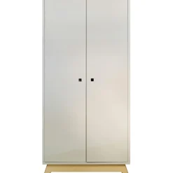 Armoire 2 portes Madavin avec pieds en bouleau (coloris au choix)