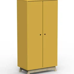 Armoire 2 portes Madavin avec pieds en bouleau (coloris au choix)