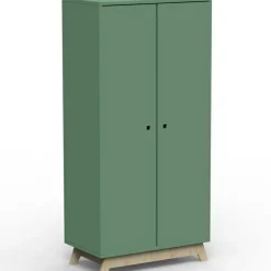 Armoire 2 portes Madavin avec pieds en bouleau (coloris au choix)