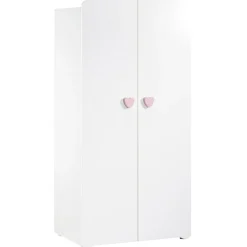 Armoire 2 portes New Basic Boutons coeur rose