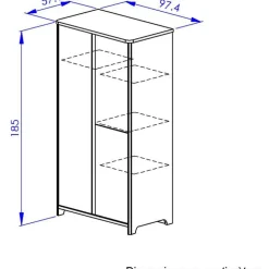 Armoire 3 portes Sacha chêne du bocage