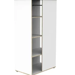 Armoire ouverte First Blanche et bois