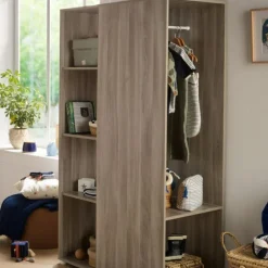 Armoire ouverte Up chêne silex