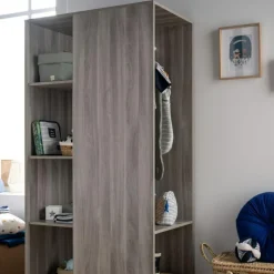 Armoire ouverte Up chêne silex