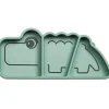 Assiette à compartiments antidérapante silicone Croco vert
