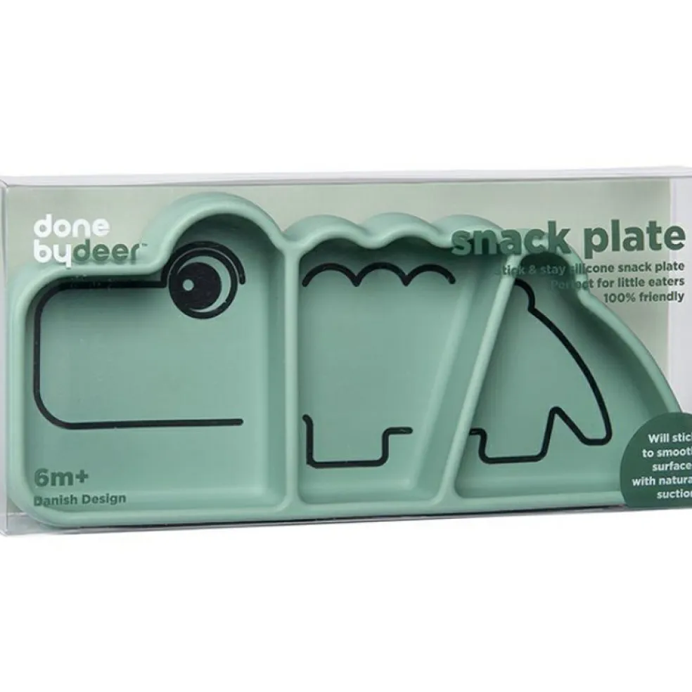 Assiette à compartiments antidérapante silicone Croco vert