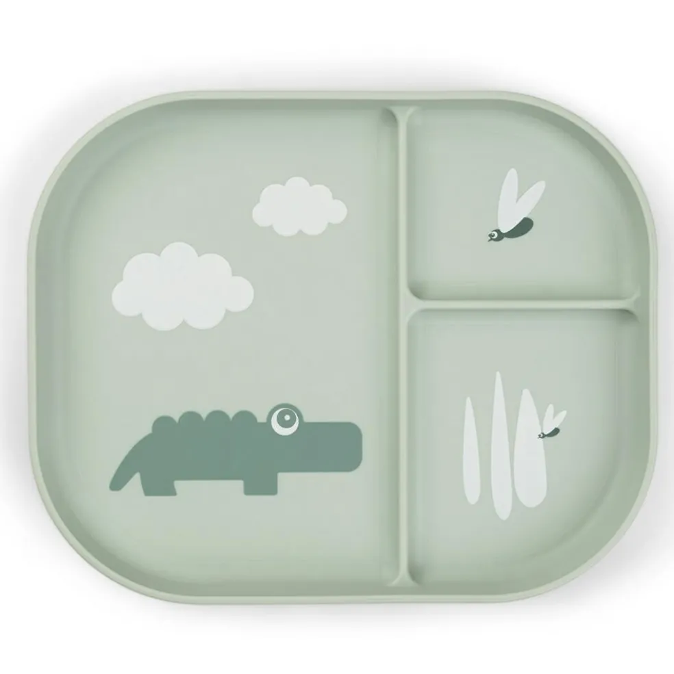 Assiette à compartiments Croco Vert