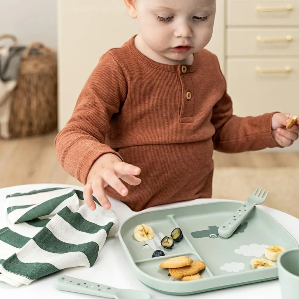 Assiette à compartiments Croco Vert