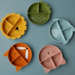 Assiette à compartiments en silicone Mr. Shark