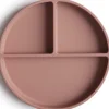 Assiette à compartiments en silicone avec ventouse Cloudy mauve