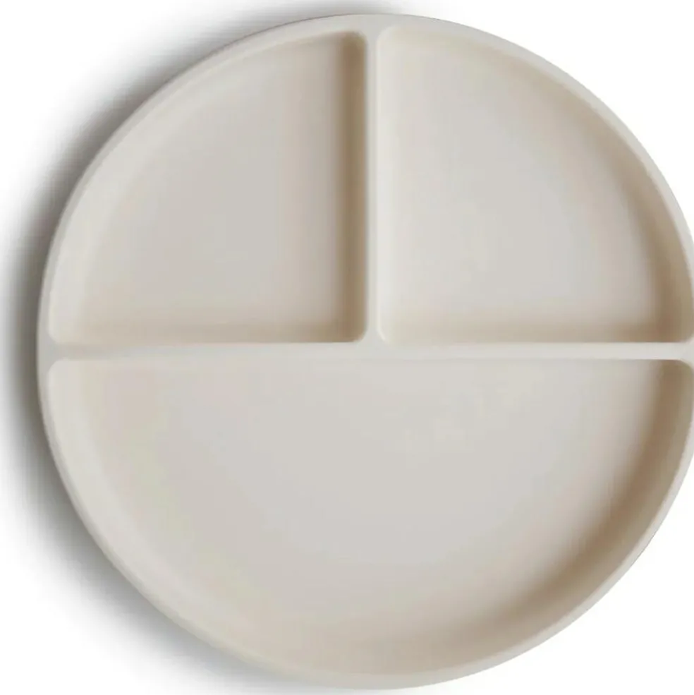 Assiette à compartiments en silicone avec ventouse Ivory