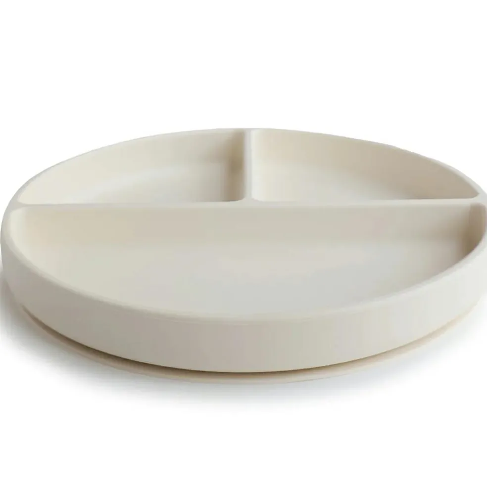Assiette à compartiments en silicone avec ventouse Ivory