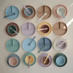 Assiette à compartiments en silicone avec ventouse Ivory