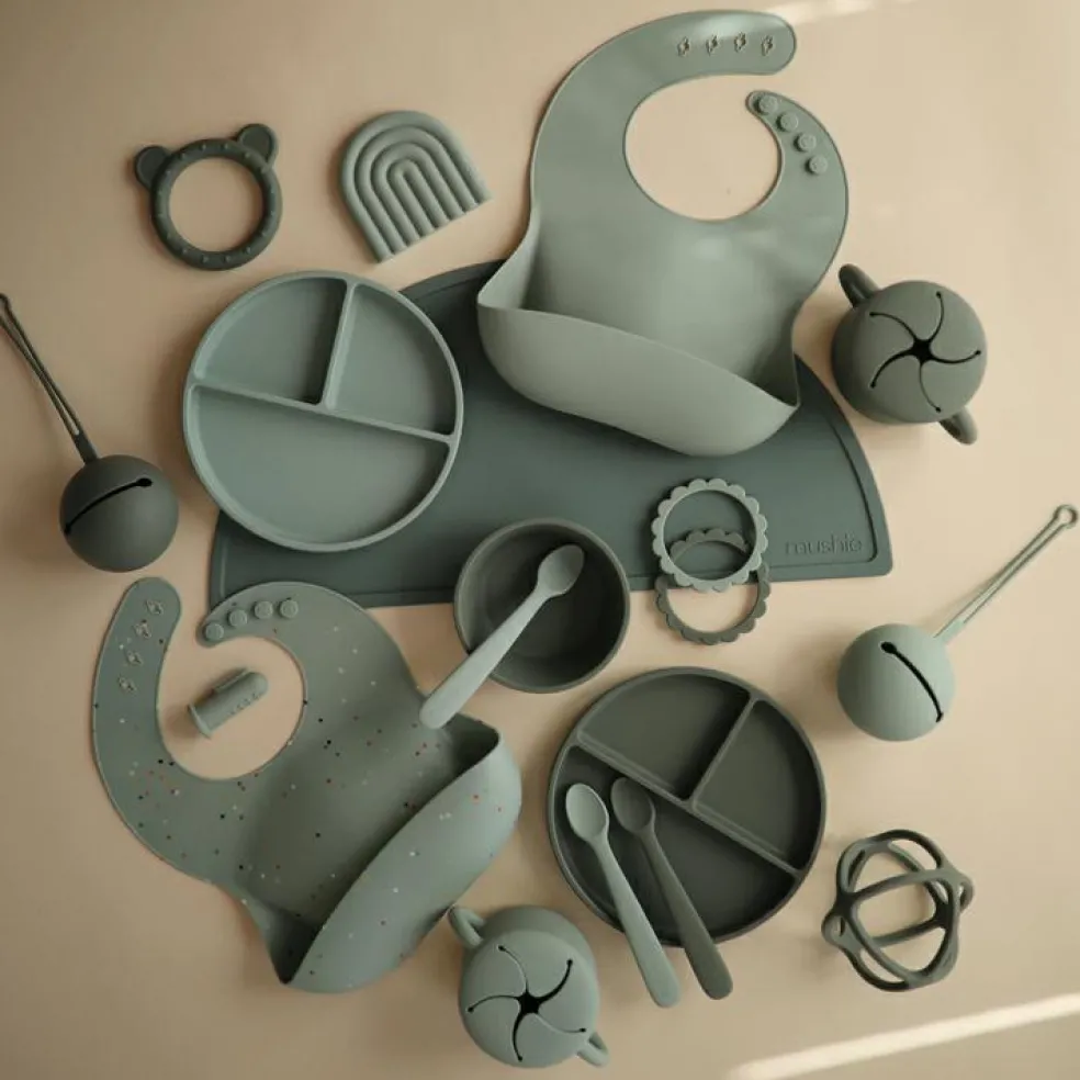 Assiette à compartiments en silicone avec ventouse Dried thyme